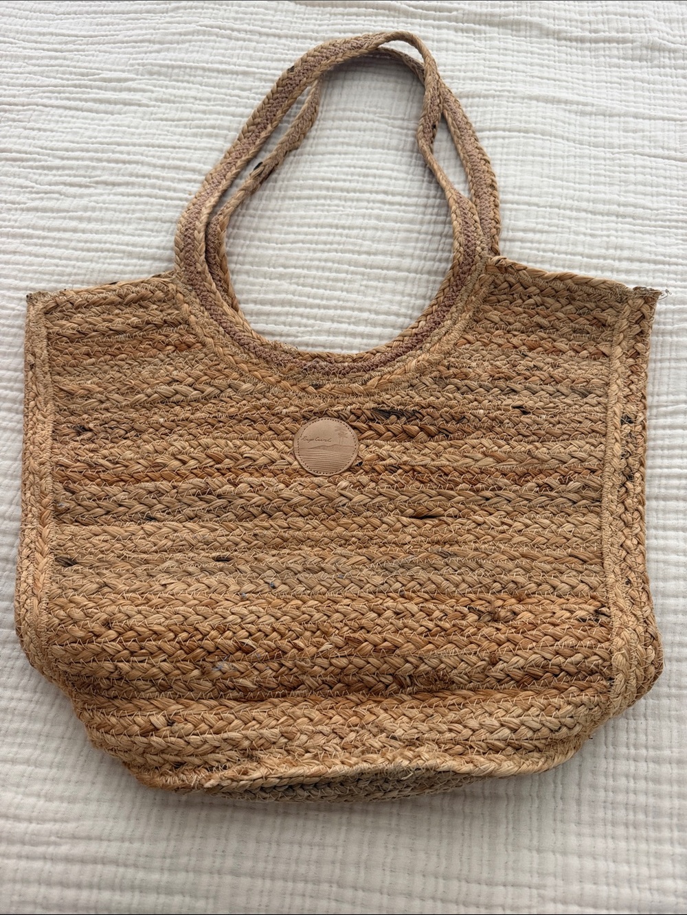 Rip Curl Braided Straw Tote in Tan